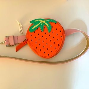Pink strawberry cute wallet belt for girls